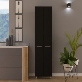 Pantry Cabinet Phoenix, Five Interior Shelves, Black Wengue Finish