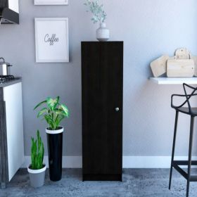 Pantry Miami, Single Door Cabinet, Black Wengue Finish