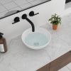 13 Inch Round White Ceramic Vessel Counter Bathroom Sink without Faucet