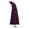 7ft Wizard Hat Shape Automatic Tree Structure PVC Material 1050 Branches 400 Lights 10 Functions With Remote Control Christmas Tree Purple And Orange
