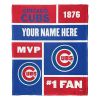 [Personalization Only] OFFICIAL MLB Colorblock Personalized Silk Touch Throw Blanket - Cubs