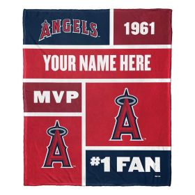 [Personalization Only] OFFICIAL MLB Colorblock Personalized Silk Touch Throw Blanket - Angels