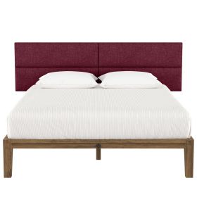 Jaxx Panelist Modern Padded Headboard â€“ Set of 4 Wall Mounted Panels (Each 11.25" x 38") - King, Vino Red Microvelvet