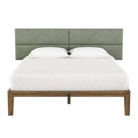 Jaxx Panelist Modern Padded Headboard â€“ Set of 4 Wall Mounted Panels (Each 11.25" x 38") - King, Cypress Green Microvelvet