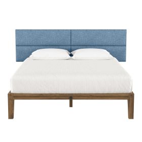 Jaxx Panelist Modern Padded Headboard â€“ Set of 4 Wall Mounted Panels (Each 11.25" x 38") - King, Petrol Blue Microvelvet
