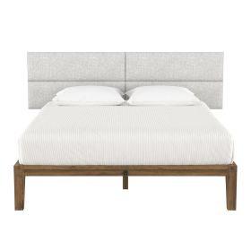 Jaxx Panelist Modern Padded Headboard â€“ Set of 4 Wall Mounted Panels (Each 11.25" x 38") - King, Limestone Grey Microvelvet