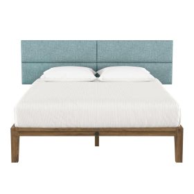 Jaxx Panelist Modern Padded Headboard â€“ Set of 4 Wall Mounted Panels (Each 11.25" x 38") - King, Surf Turquoise Microvelvet