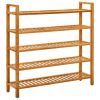 Shoe Rack with 5 Shelves 39.4"x10.6"x39.4" Solid Oak Wood