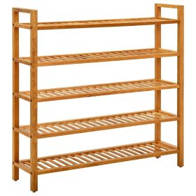 Shoe Rack with 5 Shelves 39.4"x10.6"x39.4" Solid Oak Wood