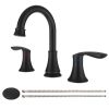 2-Handle 8 inch Widespread Bathroom Sink Faucet Matt Black Lavatory Faucet 3 Hole 360Â° Swivel Spout Vanity Sink Basin Faucets 3008B-MB