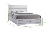 Traditional Style Queen Size Storage Bed made with Wood in White