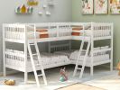 L-Shaped Bunk Bed with Ladder,Twin Size-Gray(OLD SKU :LP000020AAK)