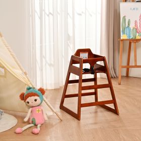Wooden Baby Booster Chair with Adjustable Height, Easy to Clean, Solid Wood Feeding Seat in Walnut Finish
