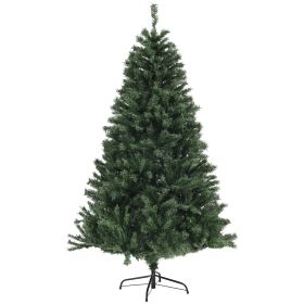 HOMCOM 6ft Artificial Christmas Tree, Xmas Tree with 1000 Branch Tips, Auto Open, Holiday DÃ©cor with Steel Base for Home Office, Green
