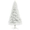 HOMCOM 6ft Tall Artificial Christmas Tree, Unlit Xmas Tree with 1000 Branch Tips, Auto Open, Steel Base, Holiday DÃ©cor for Home Office, White
