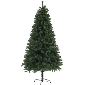 HOMCOM 7.5ft Artificial Christmas Tree, Xmas Tree with 1346 Branch Tips, Auto Open, Holiday DÃ©cor with Steel Base for Home Office, Green