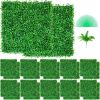 Artificial Boxwood Panel UV 24pcs Boxwood Hedge Wall Panels Artificial Grass Backdrop Wall 10" X 10" 4 cm Green Grass Wall