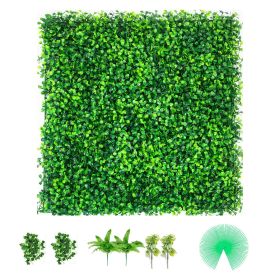 Artificial Boxwood Panels, 20 PCS 20"x20" Boxwood Hedge Wall Panels, PE Artificial Grass Backdrop Wall 1.6"