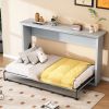 Twin Size Murphy Bed, can be Folded into a Cabinet, Gray