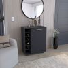Wick Bar Cart with Integrated Wine Storage, Spacious Cabinet and Smooth Rollers