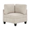 Modern Living Room Furniture Beige Corner Seat with Storage Corduroy Fabric Upholstery 1pc Modular piece