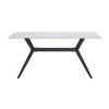 Modern Contemporary Dining Table 1pc Sintered Stone Tabletop Marble-Look Black Metal Legs Kitchen Dining Furniture