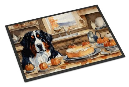 NEW Bernese Mountain Dog Fall Kitchen Pumpkins Doormat Front Door Mat Indoor Outdoor Rugs for Entryway, Non Slip Washable Low Pile, 18H X 27W