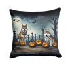 Akita Spooky Halloween Throw Pillow Machine Washable, Indoor Outdoor Decorative Pillow for Couch, Bed or Patio, 18Hx18W