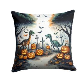 Dinosaurs Spooky Halloween Throw Pillow Machine Washable, Indoor Outdoor Decorative Pillow for Couch, Bed or Patio, 18Hx18W
