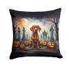Vizsla Spooky Halloween Throw Pillow Machine Washable, Indoor Outdoor Decorative Pillow for Couch, Bed or Patio, 18Hx18W
