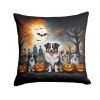 Australian Shepherd Spooky Halloween Throw Pillow Machine Washable, Indoor Outdoor Decorative Pillow for Couch, Bed or Patio, 18Hx18W