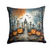 Skeleton Spooky Halloween Throw Pillow Machine Washable, Indoor Outdoor Decorative Pillow for Couch, Bed or Patio, 18Hx18W