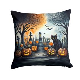 NEW Black Cat Spooky Halloween Throw Pillow Machine Washable, Indoor Outdoor Decorative Pillow for Couch, Bed or Patio, 18Hx18W