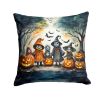 Trick or Treaters Spooky Halloween Throw Pillow Machine Washable, Indoor Outdoor Decorative Pillow for Couch, Bed or Patio, 18Hx18W