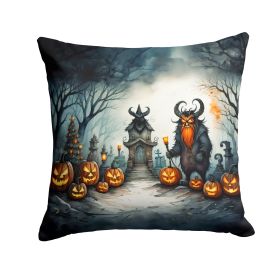 Krampus The Christmas Demon Spooky Halloween Throw Pillow Machine Washable, Indoor Outdoor Decorative Pillow for Couch, Bed or Patio, 18Hx18W