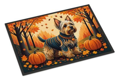 NEW Silky Terrier Fall Doormat Front Door Mat Indoor Outdoor Rugs for Entryway, Non Slip Washable Low Pile, 18H X 27W