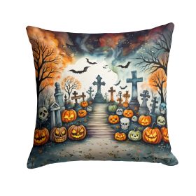 Day of the Dead Spooky Halloween Throw Pillow Machine Washable, Indoor Outdoor Decorative Pillow for Couch, Bed or Patio, 18Hx18W