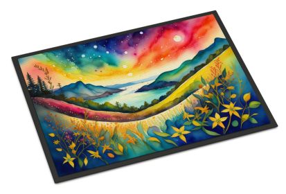NEW Hypericum or St. John s Wort in Color Doormat Front Door Mat Indoor Outdoor Rugs for Entryway, Non Slip Washable Low Pile, 18H X 27W