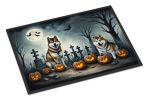 NEW Akita Spooky Halloween Doormat Front Door Mat Indoor Outdoor Rugs for Entryway, Non Slip Washable Low Pile, 18H X 27W