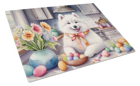 NEW Decorating Easter Samoyed Glass Cutting Board Decorative Tempered Glass Kitchen Cutting and Serving Board Large Size Chopping Board