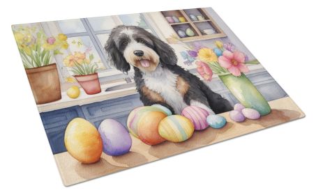 NEW Decorating Easter Bernedoodle Glass Cutting Board Decorative Tempered Glass Kitchen Cutting and Serving Board Large Size Chopping Board