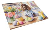 NEW Decorating Easter English Cocker Spaniel Glass Cutting Board Decorative Tempered Glass Kitchen Cutting and Serving Board Large Size Chopping Board