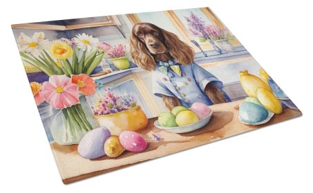 NEW Decorating Easter English Cocker Spaniel Glass Cutting Board Decorative Tempered Glass Kitchen Cutting and Serving Board Large Size Chopping Board
