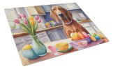 NEW Decorating Easter Redbone Coonhound Glass Cutting Board Decorative Tempered Glass Kitchen Cutting and Serving Board Large Size Chopping Board