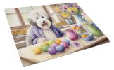 NEW Decorating Easter Old English Sheepdog Glass Cutting Board Decorative Tempered Glass Kitchen Cutting and Serving Board Large Size Chopping Board