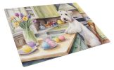 Decorating Easter Sealyham Terrier Glass Cutting Board Decorative Tempered Glass Kitchen Cutting and Serving Board Large Size Chopping Board
