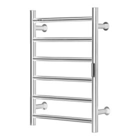 VEVOR 6-Bar Towel Warmer Rack Wall Mounted Heated Towel Rack for Bathroom Silver