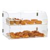 Pastry Display Case, 2-Tier Commercial Countertop Bakery Display Case, Acrylic Display Box with Rear Door Access & Removable Shelves