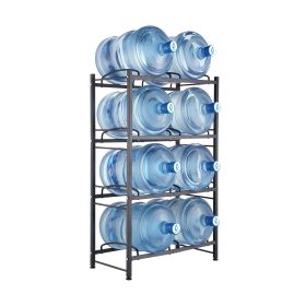 VEVOR 4 Tiers Water Jug Holder Double Row Water Bottle Rack for 8 Bottles Black