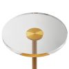 Clear Acrylic End Table, Acrylic Side Table with a Solid Base, 11.9 x 11.9 inch Round Tabletop, 21.4 inch High, for Coffee, Drink, Food